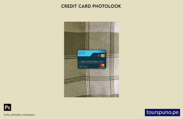 listo para imprimir plantilla frontal de fotolook de mastercard del banco Evli d
